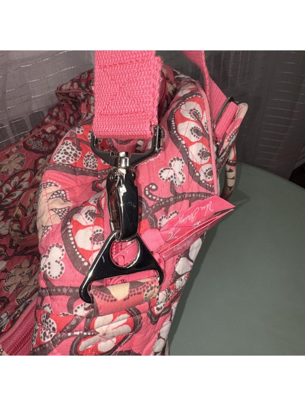 Vera Bradley Pink Floral Weekender Travel Duffel Bag Shoulder Strap - Picture 5 of 9